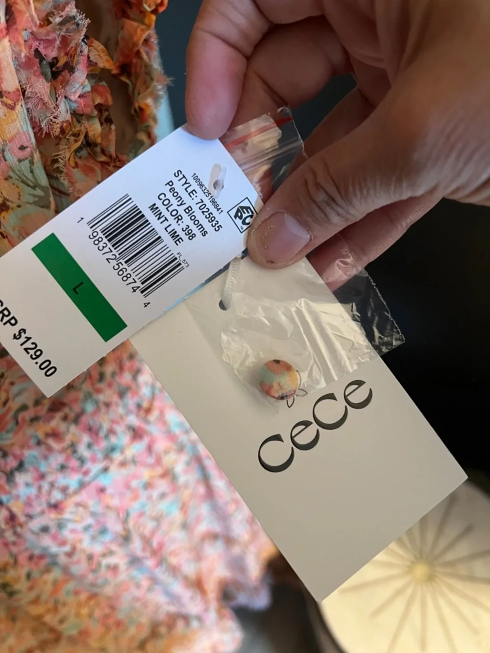 CeCe Peach Floral Ruffle Midi Dress - Picture 5 of 11